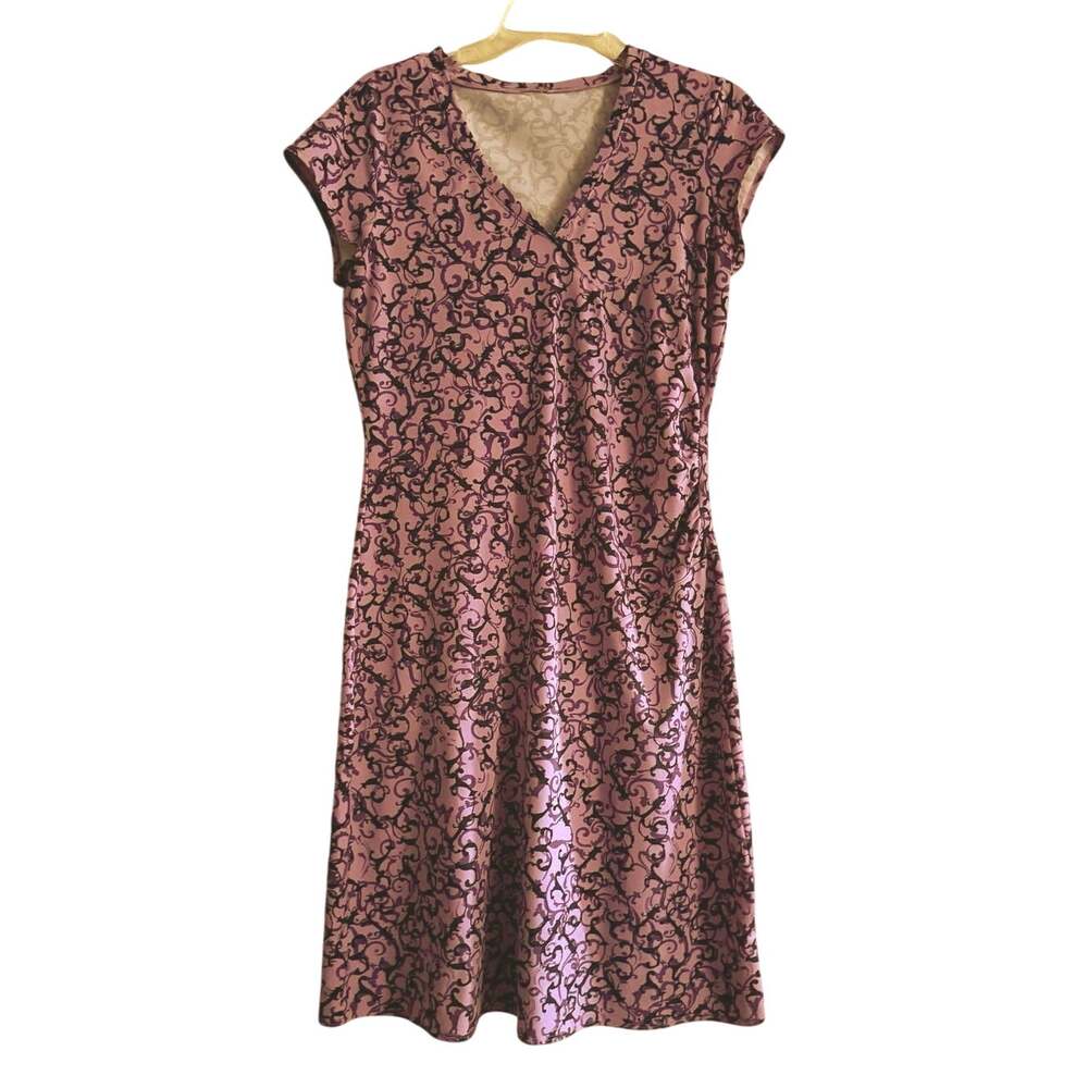 Athleta Nectar Faux Wrap Dress Womens Size S Vneck Stretch Work Travel Feminine